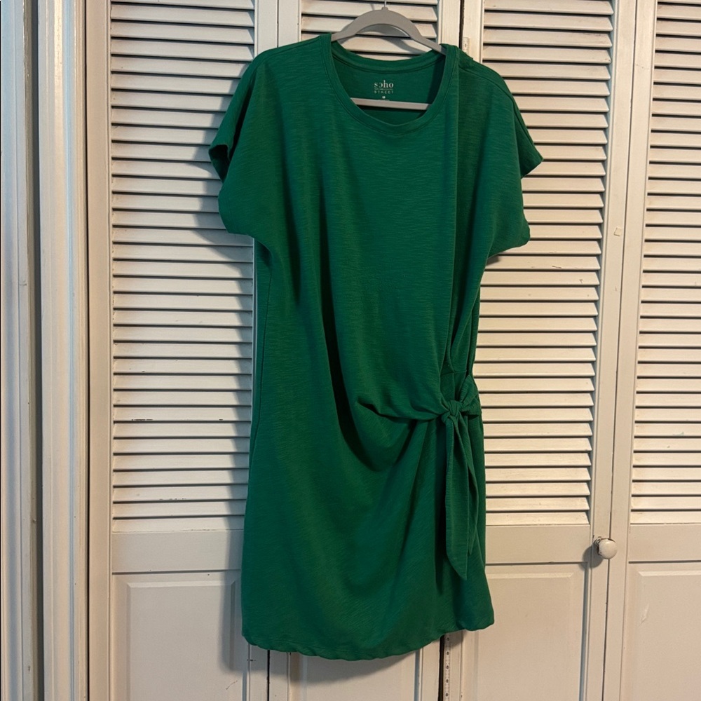 Emerald Green Dress with Side Tie